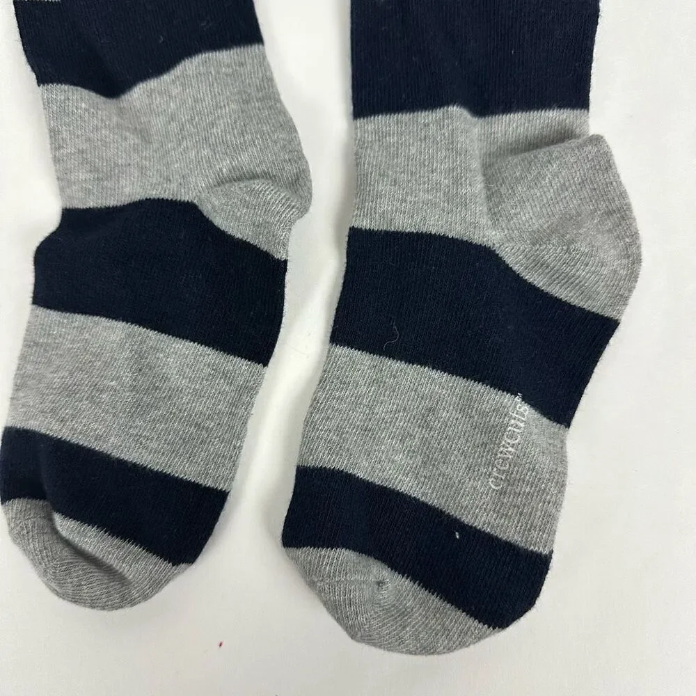 Crewcuts Girls Footed Tights size M-L Gray Navy Striped